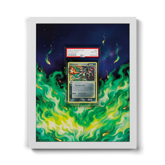 100 Dracaufeu Gold Star - Extended Artwork Framed Pokemon Card Display