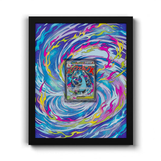 023 Méga-Dracaufeu X EX - Extended Artwork Framed Pokemon Card Display