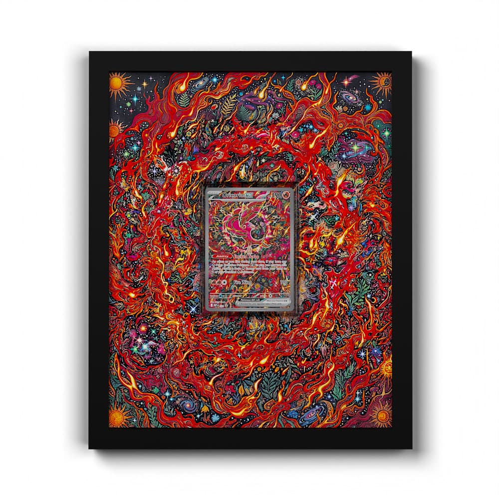 024 Flamigo EX - Extended Artwork Framed Pokemon Card Display