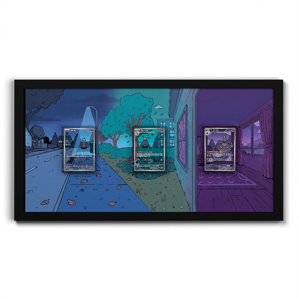 181 Caninos & 220 Lithia - Extended Artwork Framed Pokemon Card Display