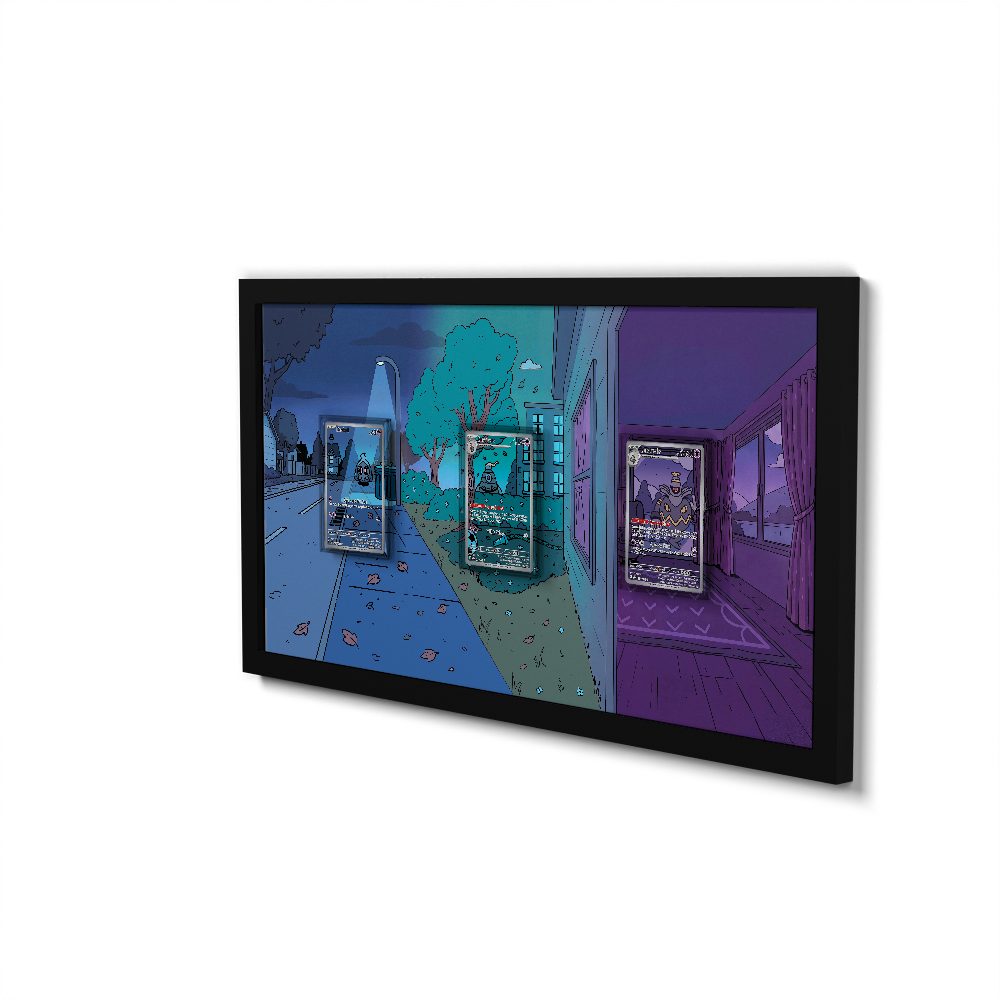 181 Caninos & 220 Lithia - Extended Artwork Framed Pokemon Card Display