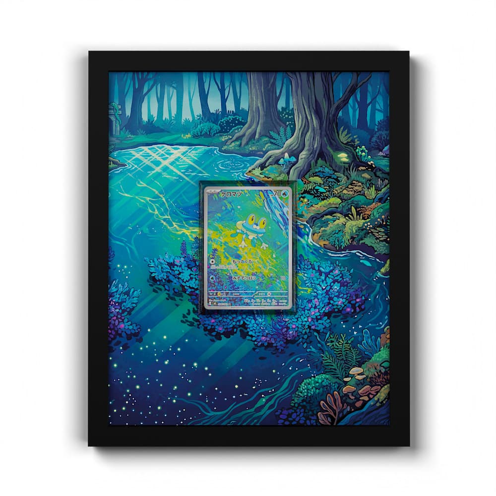 086/083 Grenousse - Extended Artwork Framed Pokemon Card Display