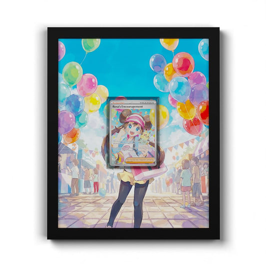 123 Encouragement de Rosa - Extended Artwork Framed Pokemon Card Display