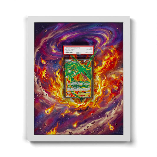 123/124 Rayquaza EX - Extended Artwork Framed Pokemon Card Display