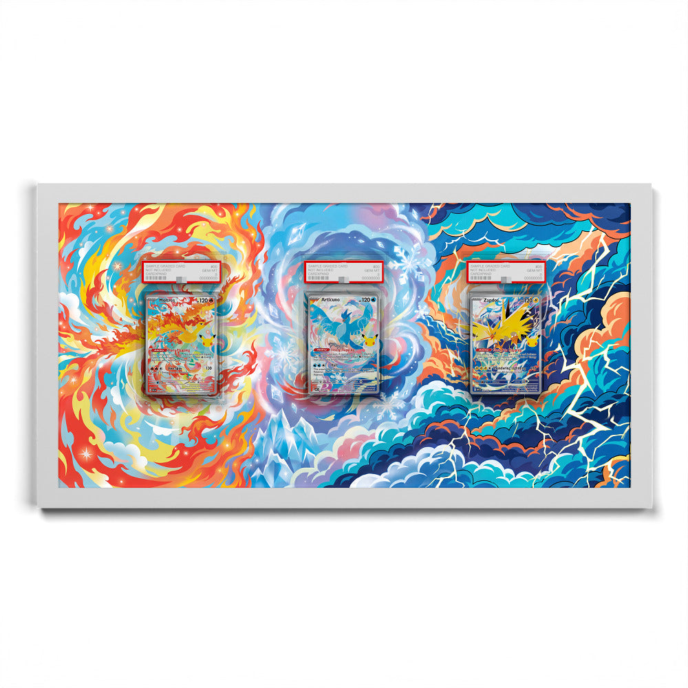 130 Moltres, 132 Articuno & 133 Zapdos - Connected Extended Artwork Pokemon Card Frame