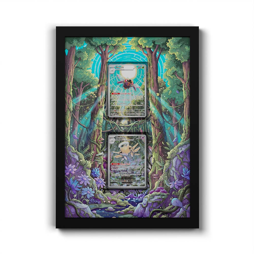 181 Caninos & 220 Lithia - Extended Artwork Framed Pokemon Card Display