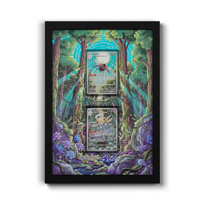 181 Caninos & 220 Lithia - Extended Artwork Framed Pokemon Card Display