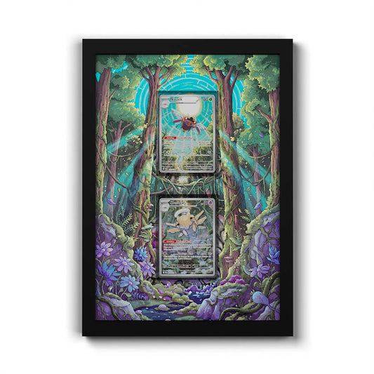 181 Caninos & 220 Lithia - Extended Artwork Framed Pokemon Card Display