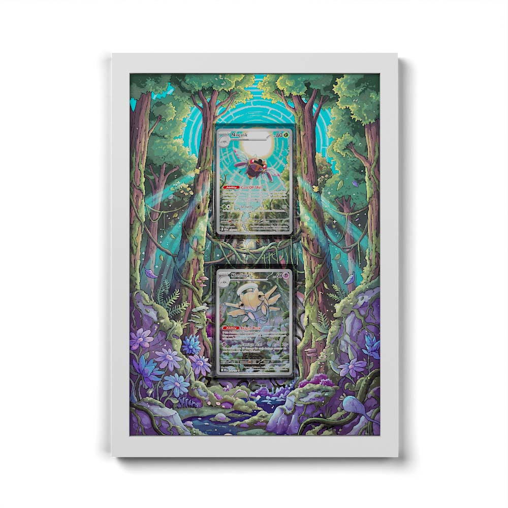 181 Caninos & 220 Lithia - Extended Artwork Framed Pokemon Card Display