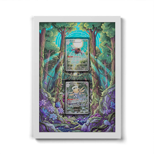 181 Caninos & 220 Lithia - Extended Artwork Framed Pokemon Card Display