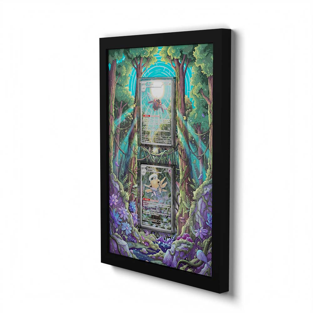 181 Caninos & 220 Lithia - Extended Artwork Framed Pokemon Card Display