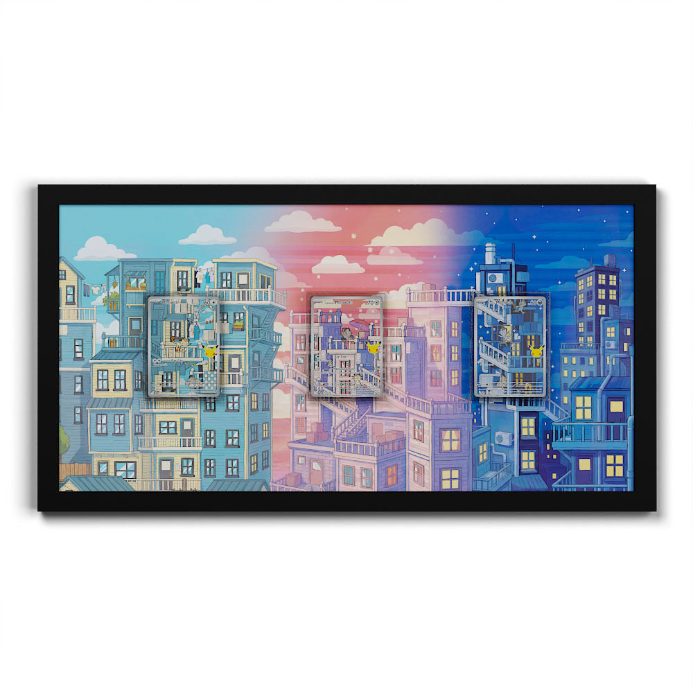 181 Caninos & 220 Lithia - Extended Artwork Framed Pokemon Card Display