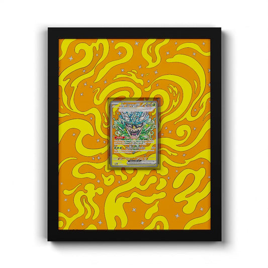 145/131 Ogerpon Masque Turquoise EX - Extended Artwork Framed Pokemon Card Display