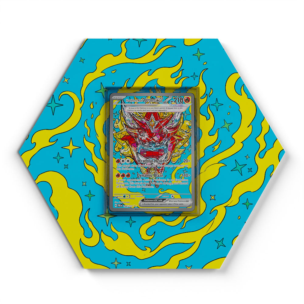 148/131 Ogerpon Masque du Fourneau EX - Extended Artwork Pokemon Card Display