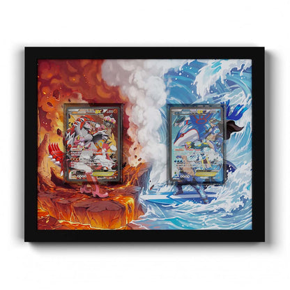 181 Caninos & 220 Lithia - Extended Artwork Framed Pokemon Card Display