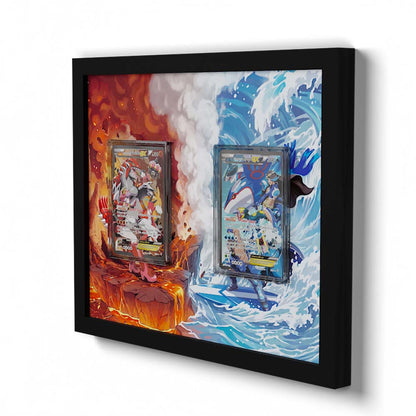 181 Caninos & 220 Lithia - Extended Artwork Framed Pokemon Card Display