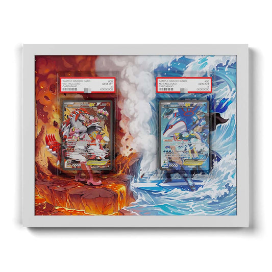 181 Caninos & 220 Lithia - Extended Artwork Framed Pokemon Card Display