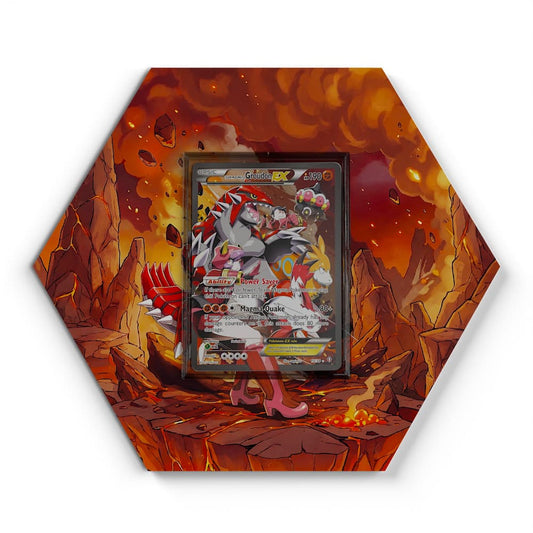 15/34 Groudon de la Team Magma EX - Extended Artwork Pokemon Card Display