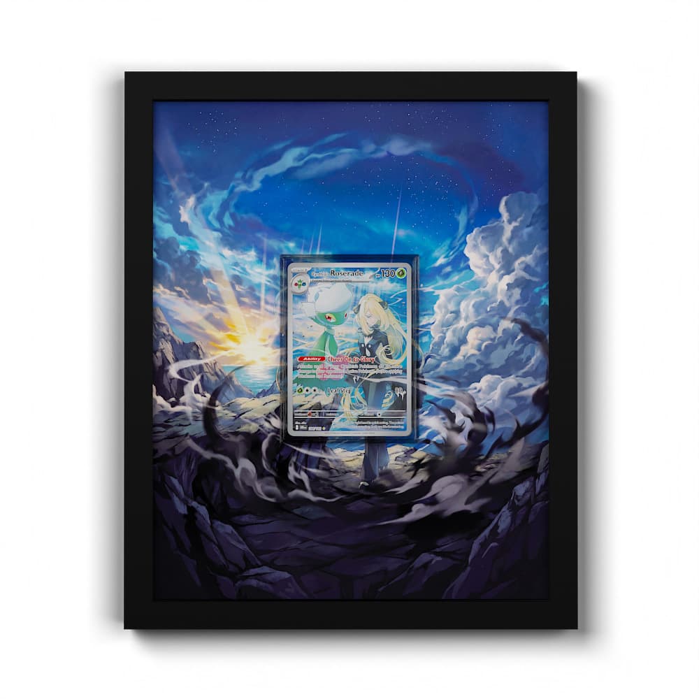 184/182 Roserade de Cynthia - Extended Artwork Framed Pokemon Card Display