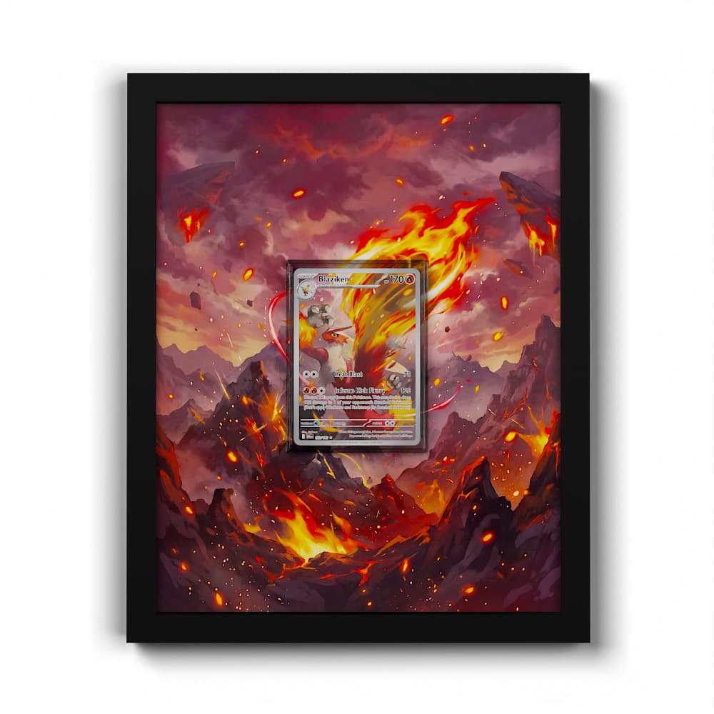 192 Braségali - Extended Artwork Framed Pokemon Card Display