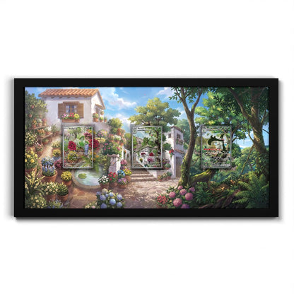 181 Caninos & 220 Lithia - Extended Artwork Framed Pokemon Card Display