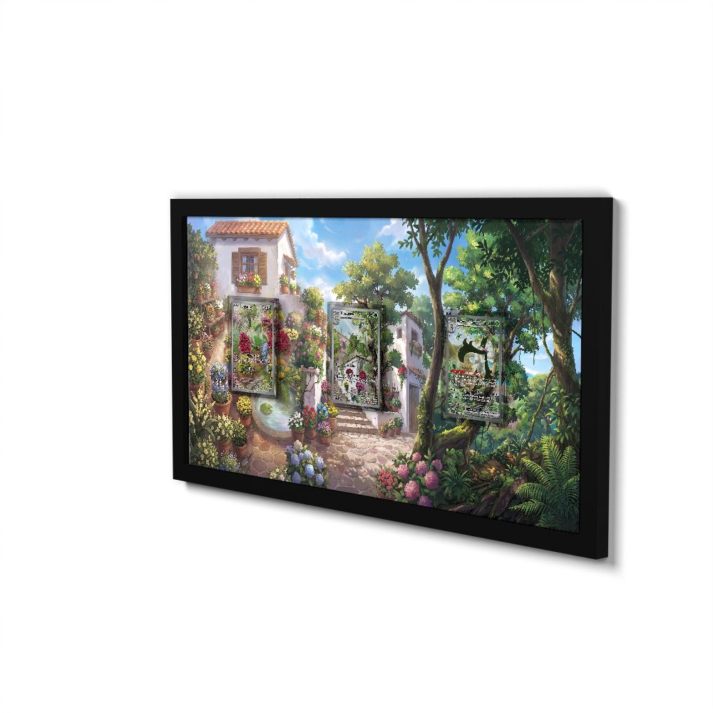 181 Caninos & 220 Lithia - Extended Artwork Framed Pokemon Card Display