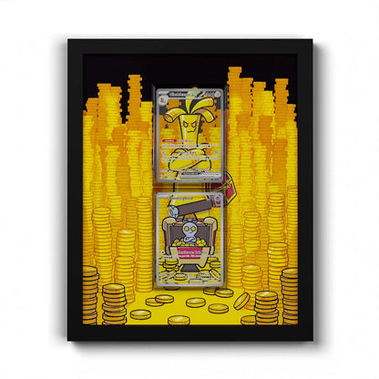 181 Caninos & 220 Lithia - Extended Artwork Framed Pokemon Card Display
