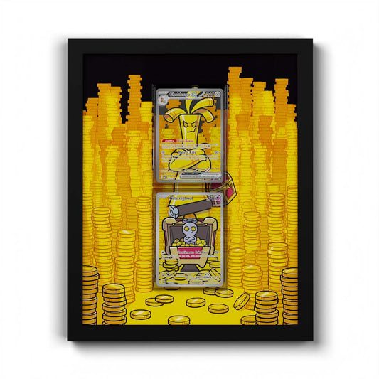 181 Caninos & 220 Lithia - Extended Artwork Framed Pokemon Card Display