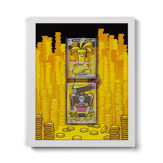 181 Caninos & 220 Lithia - Extended Artwork Framed Pokemon Card Display