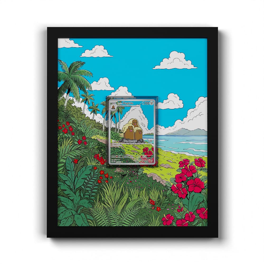 208 Triopikeur d'Alola - Extended Artwork Framed Pokemon Card Display