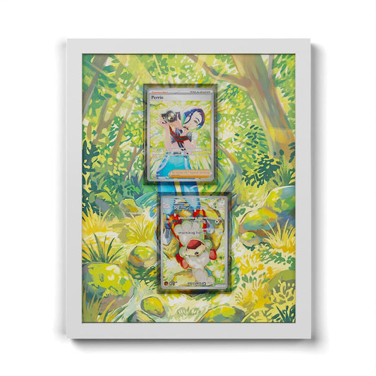 181 Caninos & 220 Lithia - Extended Artwork Framed Pokemon Card Display