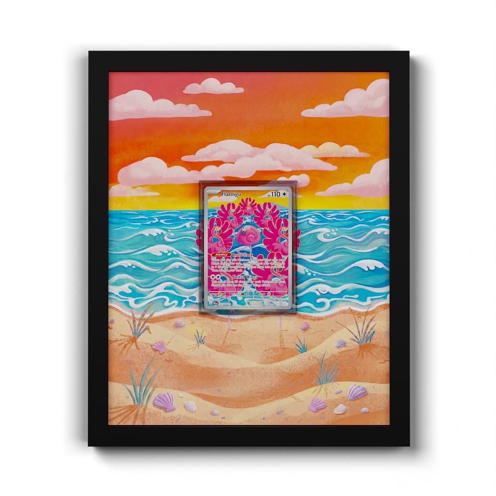 227 Flamigo - Extended Artwork Framed Pokemon Card Display