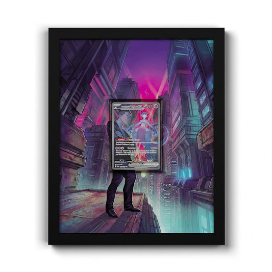 231/182 Mewtwo de la Team Rocket EX - Extended Artwork Framed Pokemon Card Display