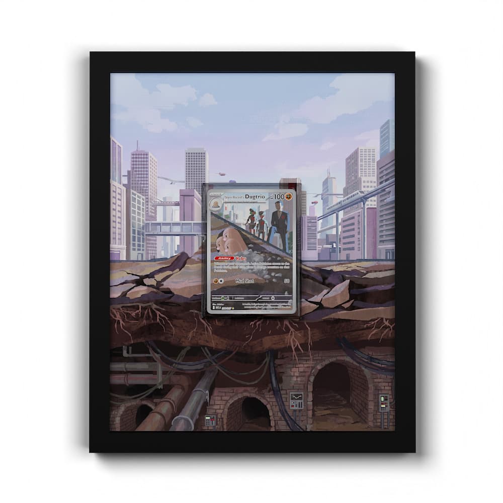 239 Triopikeur de la Team Rocket - Extended Artwork Framed Pokemon Card Display