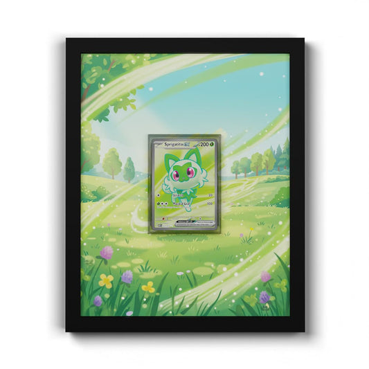251 Poussacha EX - Extended Artwork Framed Pokemon Card Display