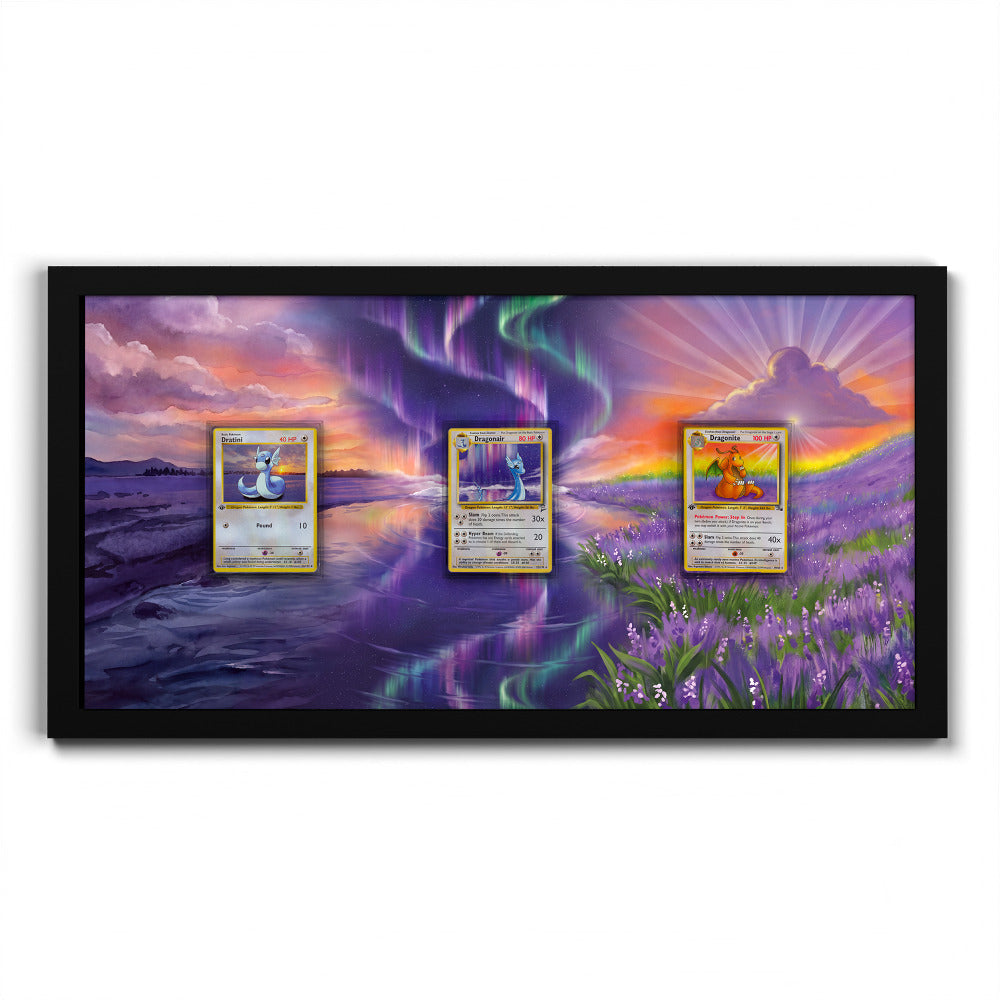 26 Dratini, 22 Dragonair & 19 Dragonite - Connected Extended Artwork Pokemon Card Frame