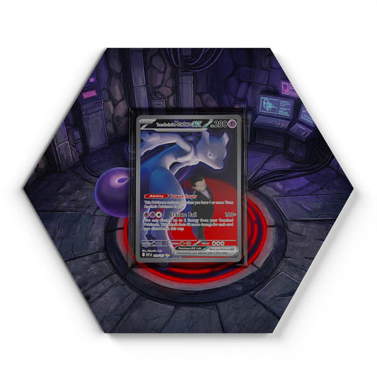 281/217 Mewtwo de la Team Rocket EX - Extended Artwork Pokemon Card Display