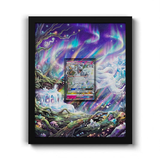 132/214 Feunard d'Alola GX - Extended Artwork Framed Pokemon Card Display