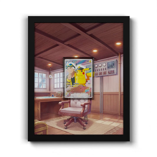 709 Capitaine Pikachu - Extended Artwork Framed Pokemon Card Display
