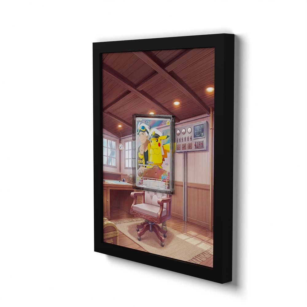 709 Capitaine Pikachu - Extended Artwork Framed Pokemon Card Display