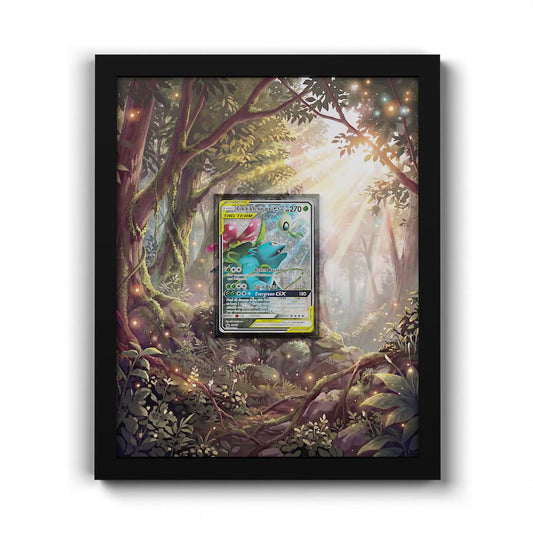 SM167 Celebi & Florizarre GX - Extended Artwork Framed Pokemon Card Display