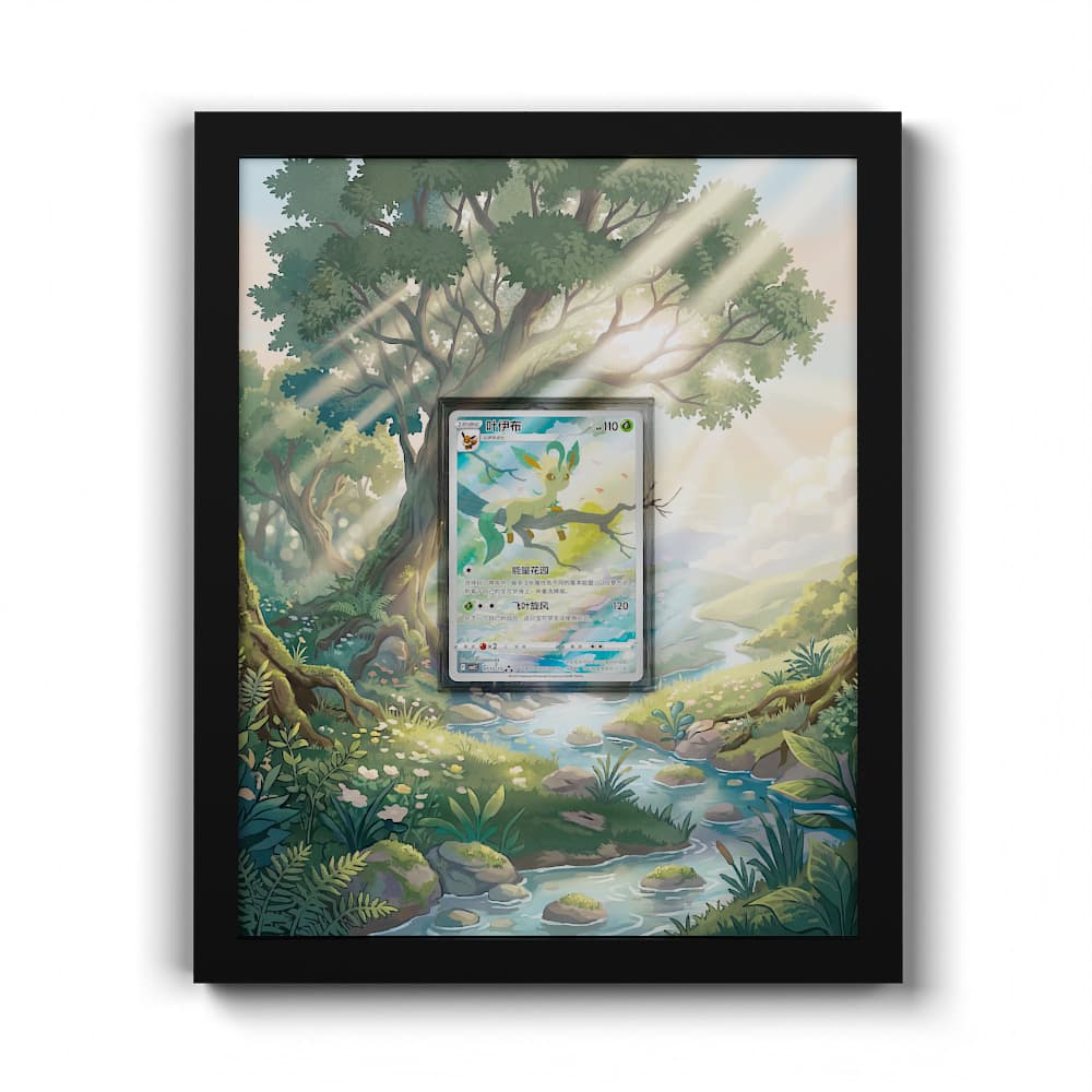 07 Phyllali - Extended Artwork Framed Pokemon Card Display