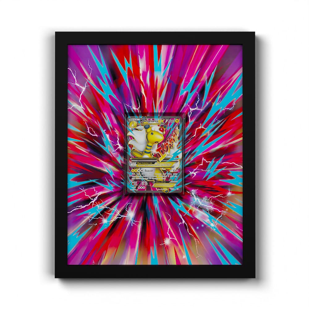 088/098 Méga-Pharamp EX - Extended Artwork Framed Pokemon Card Display