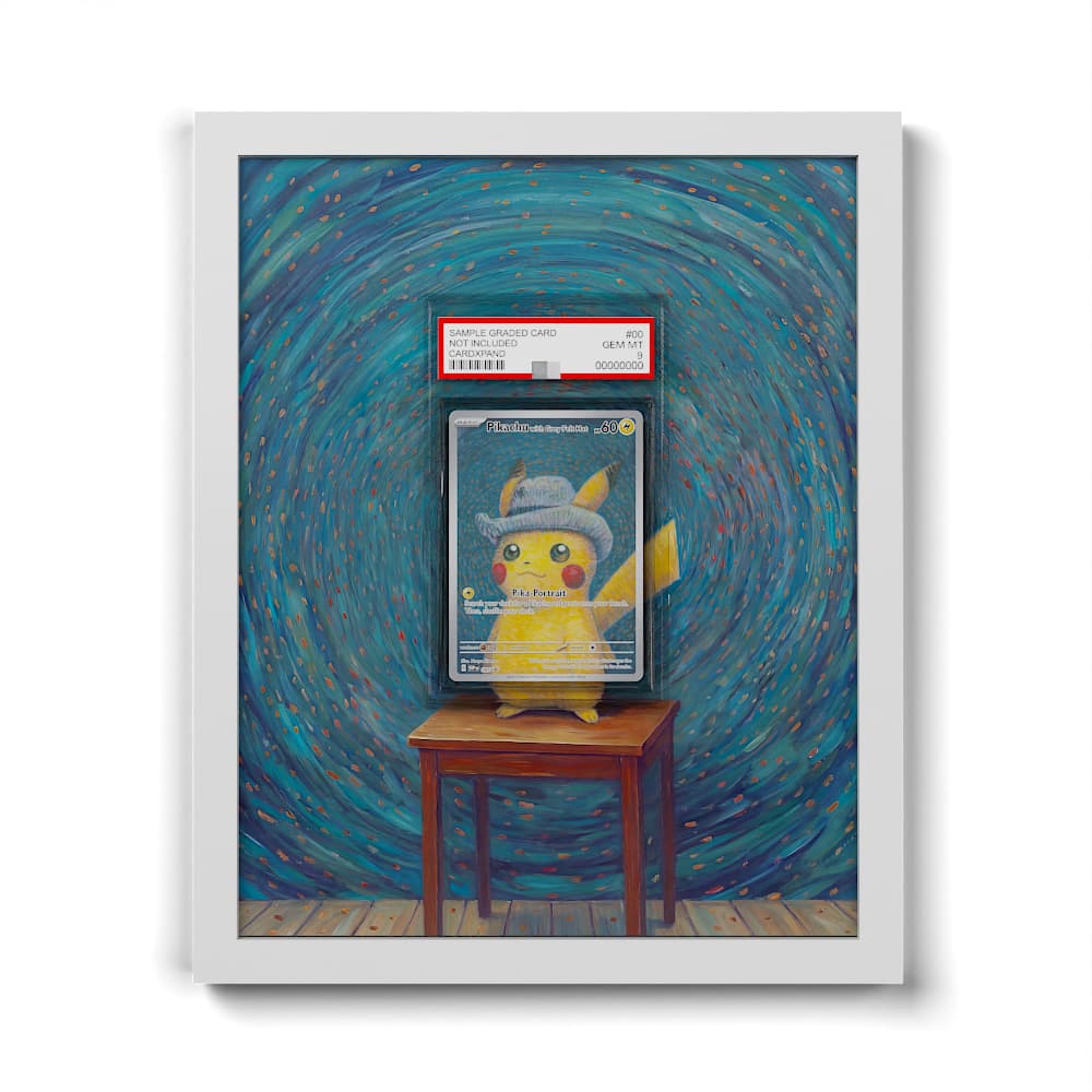085 Pikachu au Chapeau de Feutre Gris - Extended Artwork Framed Pokemon Card Display