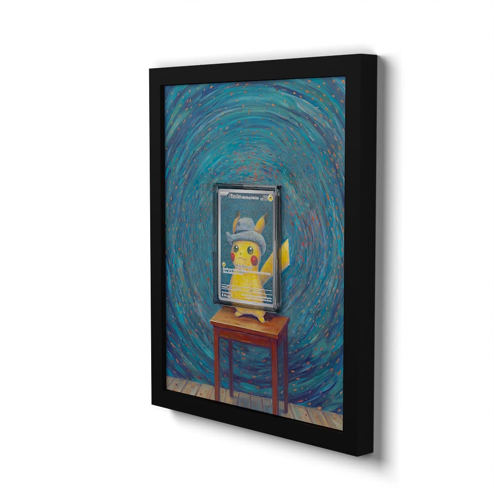 085 Pikachu au Chapeau de Feutre Gris - Extended Artwork Framed Pokemon Card Display