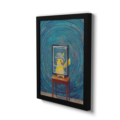 085 Pikachu au Chapeau de Feutre Gris - Extended Artwork Framed Pokemon Card Display