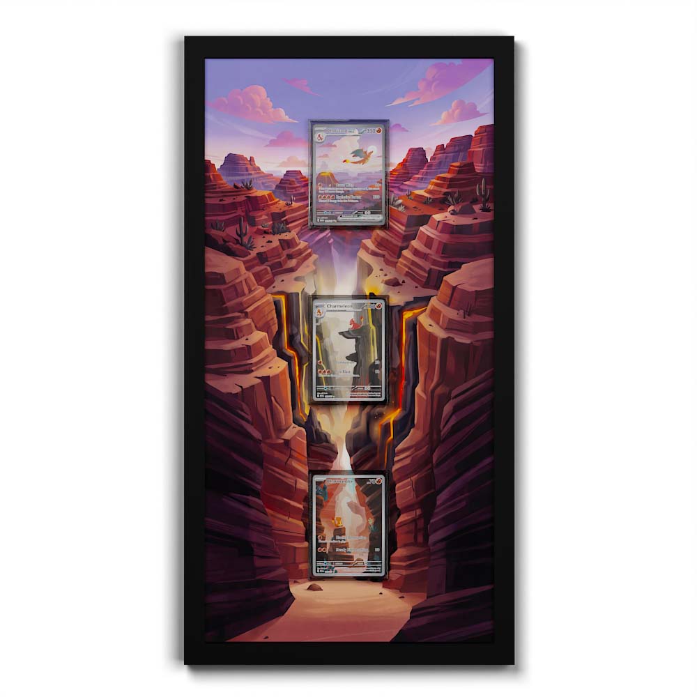 181 Caninos & 220 Lithia - Extended Artwork Framed Pokemon Card Display