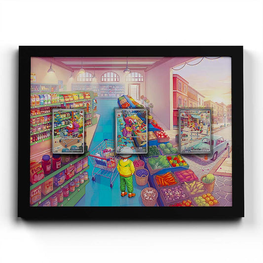 181 Caninos & 220 Lithia - Extended Artwork Framed Pokemon Card Display