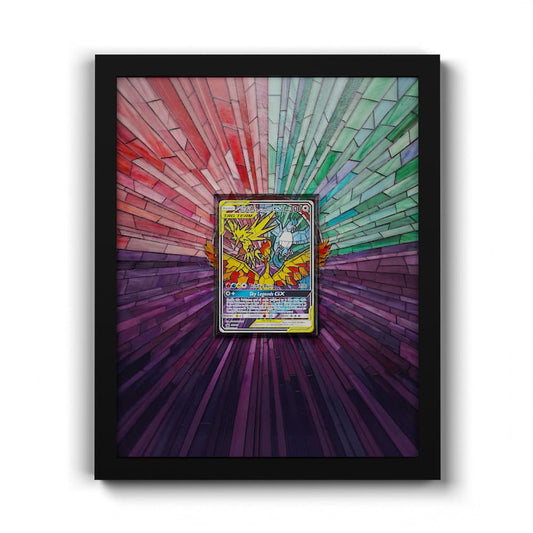 SM210 Sulfura, Électhor & Artikodin GX - Extended Artwork Framed Pokemon Card Display