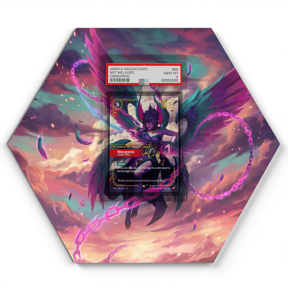 VEN-186 Morgana - Vindictive - Extended Artwork Riftbound Card Display